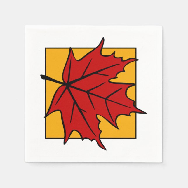 Guardanapo De Papel Autumn Maple Leaf Red (Frente)