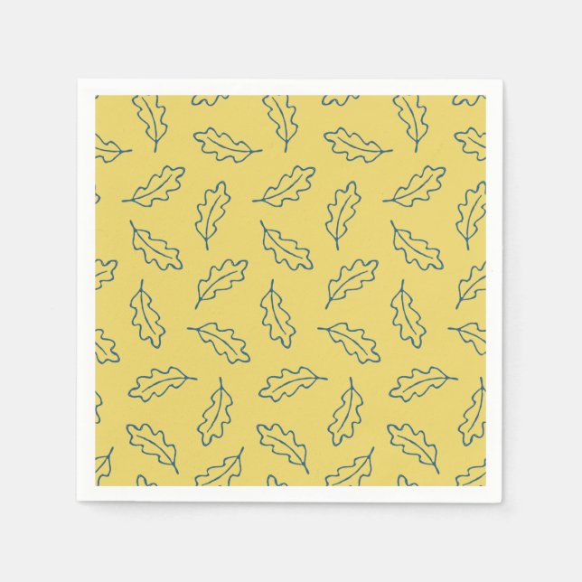 Guardanapo De Papel Autumn Oak cocktail napkins - milho/teal (Frente)