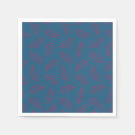 Guardanapo De Papel Autumn Oak cocktail napkins - teal/berry