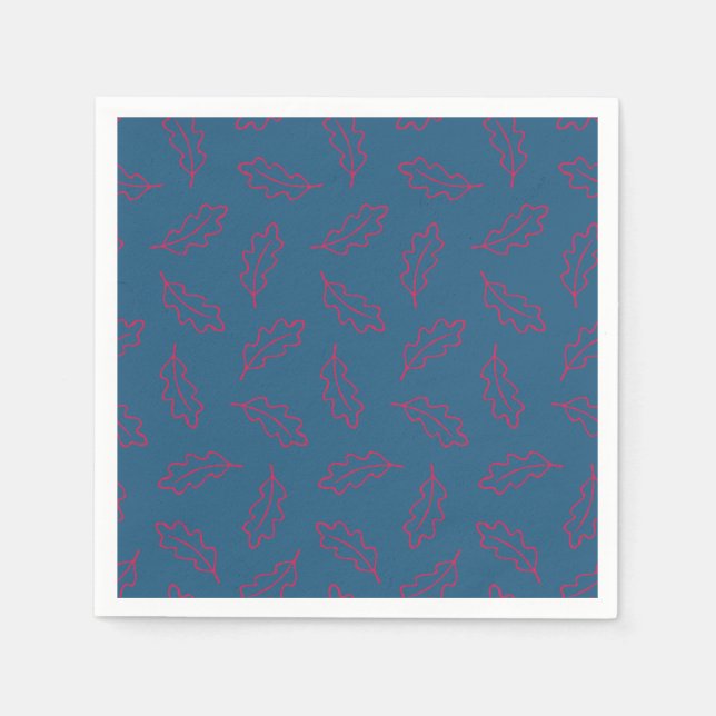 Guardanapo De Papel Autumn Oak cocktail napkins - teal/berry (Frente)