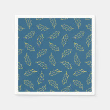 Autumn Oak cocktail napkins - teal/milho