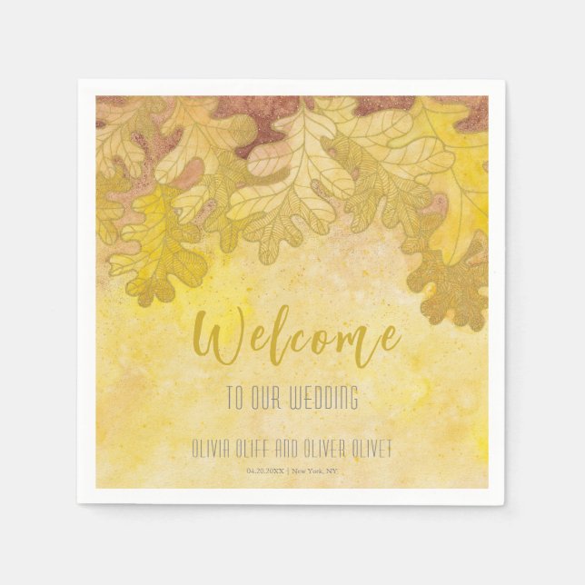 Guardanapo De Papel Autumn Oak Deixa Boas-vindas (Frente)