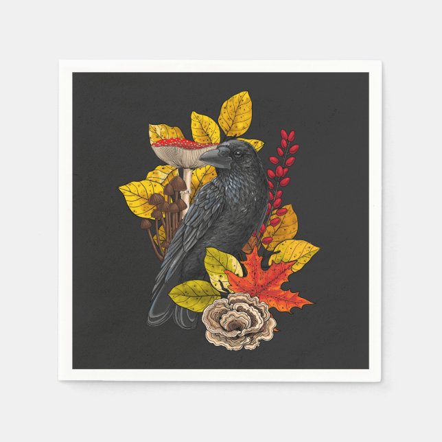 Guardanapo De Papel Autumn raven 2 (Frente)