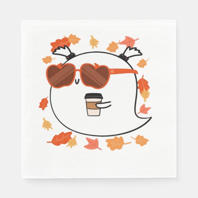 Guardanapo De Papel Autumn Vibes Cute Ghost Classic T-Shirt (Frente)