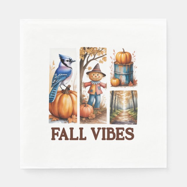 Guardanapo De Papel Autumn Vibes Fall Vibes (Frente)
