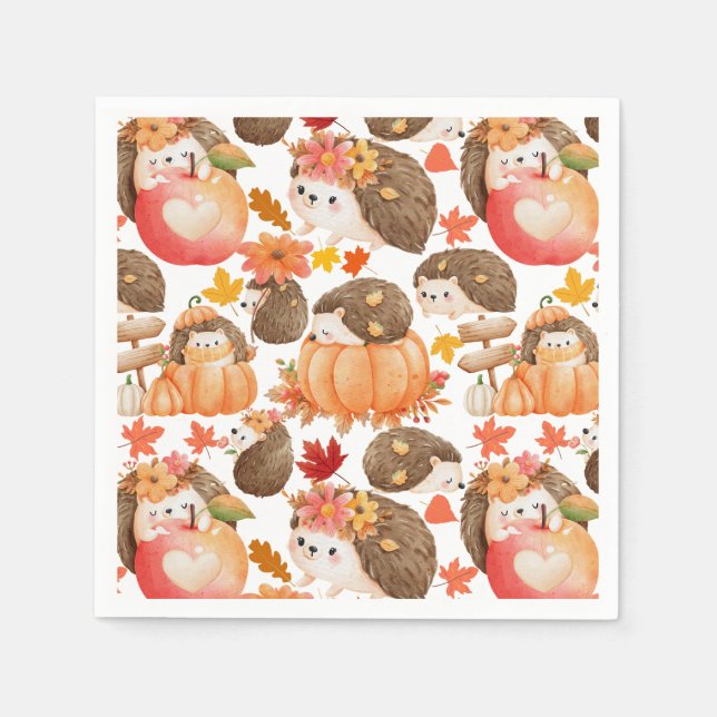 Guardanapo De Papel Autumn vibes Patterine Porcupine (Frente)