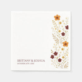 Guardanapo De Papel Autumn Wildflower Elegant Boho Wedding