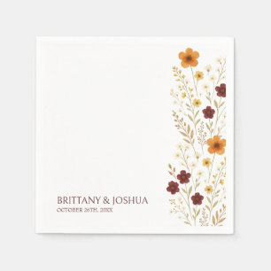 Guardanapo De Papel Autumn Wildflower Elegant Boho Wedding