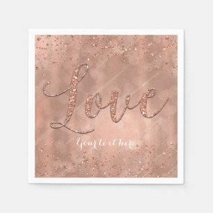 Guardanapo De Papel AVE Birthday Faux Rosa Dourada Glitter Party