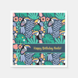 Guardanapo De Papel Ave-de-Aniversário Colorida de Turim Tropical