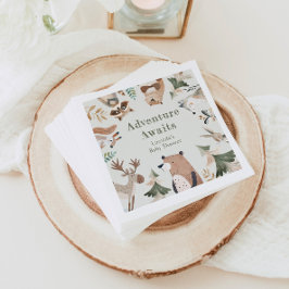 Guardanapo De Papel Aventura aguarda Chá de fraldas de Sage com animai