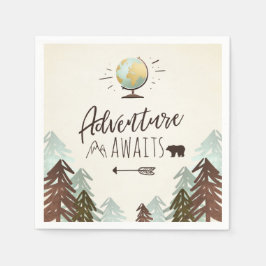 Guardanapo De Papel Aventura aguarda papel Napkin Vintage Globe Viagem