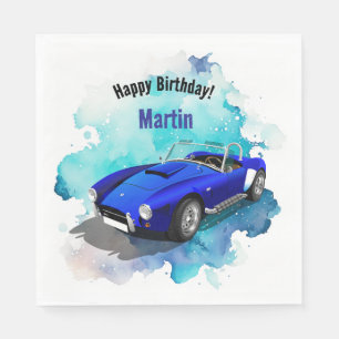 Guardanapo De Papel Aventura de Aniversário do Clássico Retro Blue Spo