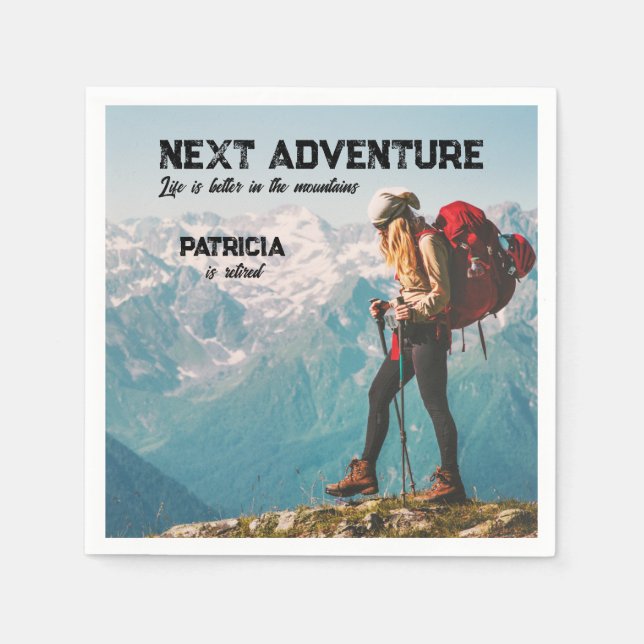 Guardanapo De Papel Aventura de caminhada na aposentadoria A vida é me (Frente)
