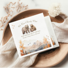 Guardanapo De Papel Aventura do Urso Outono Montanhas Neutro Chá de Be