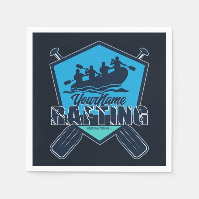 Guardanapo De Papel Aventura Personalizada Rafting Whitewater River (Frente)