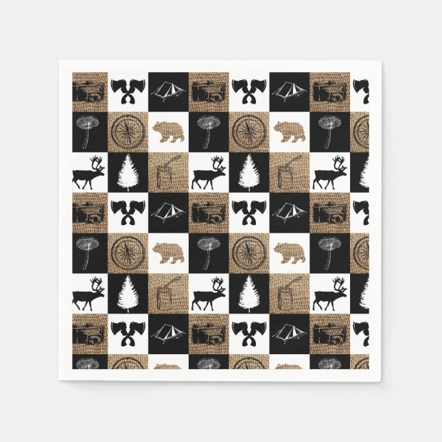 Guardanapo De Papel Aventura Rustic Camping Outdoor (Frente)