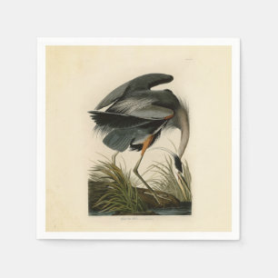 Guardanapo De Papel Aves de Excelente Azul-Héron Audubon