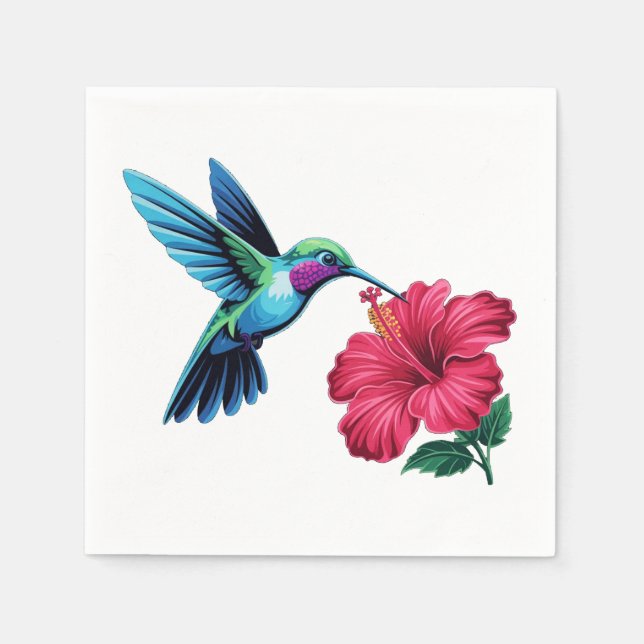 Guardanapo De Papel Aves e flores (Frente)