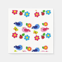 Aves e primaveras de flores