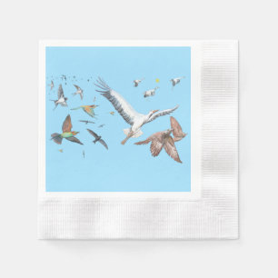 Guardanapo De Papel Aves migratórias que rastreiam os seus voos Ilustr