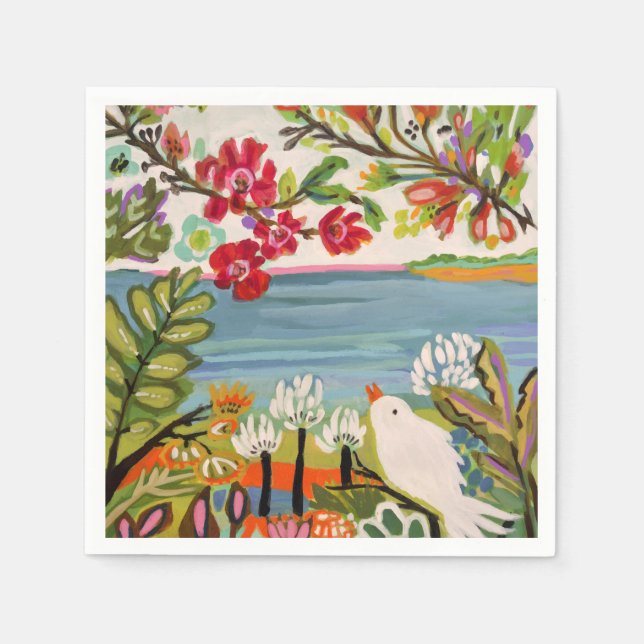 Guardanapo De Papel Aves no Jardim (Frente)