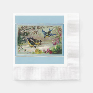 Guardanapo De Papel Aves Vintage no Papel de Neve Napkin