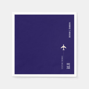 Guardanapo De Papel Avião - Azul Escuro Personalizado