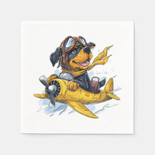 Guardanapo De Papel Avião-piloto de cães rottweiler