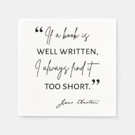 Guardanapo De Papel Avid Reader II - Cotação Jane Austen