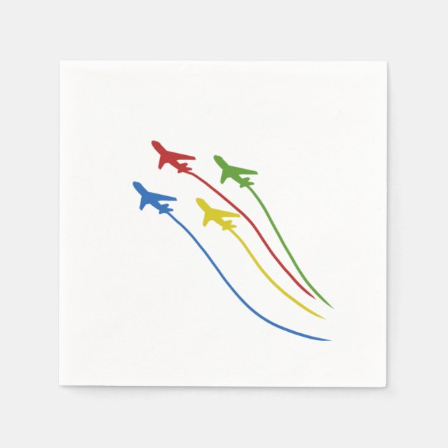Guardanapo De Papel Aviões Voadores Piloto de Aeronaves de Aviação Fun (Frente)