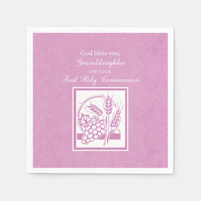Guardanapo De Papel Avó Primeira Comunhão, Rosa (Frente)