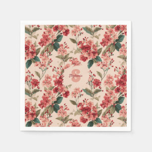 Guardanapo De Papel Azalea - Padrão Floral Vintage Pink - Clássico