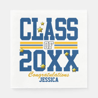 Guardanapo De Papel Azul|Ano da Classe de Graduação Amarelo