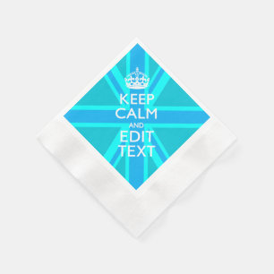 Guardanapo De Papel Azul Aqua Mantenha Calma E Seu Rato De Texto