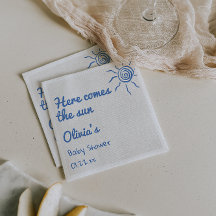 Azul Aqui Vem O Chá de fraldas Desenhado Para O Fi