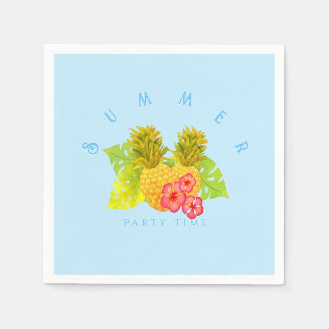 Guardanapo De Papel Azul-chic abacaxi (Frente)