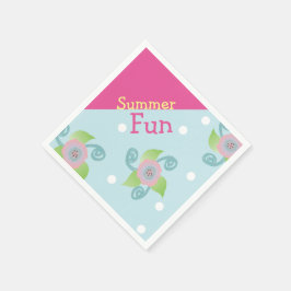 Guardanapo De Papel Azul Claro E Rosa