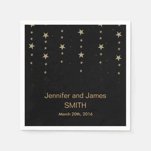 Guardanapo De Papel Azul Dourado Confetti Glitter Napkins (Frente)