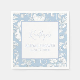 Guardanapo De Papel Azul e Branco Chinoiserie Floral