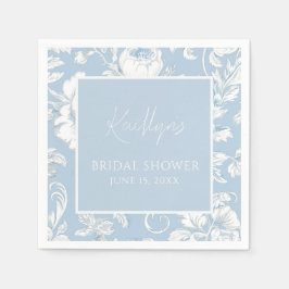 Guardanapo De Papel Azul e Branco Chinoiserie Floral