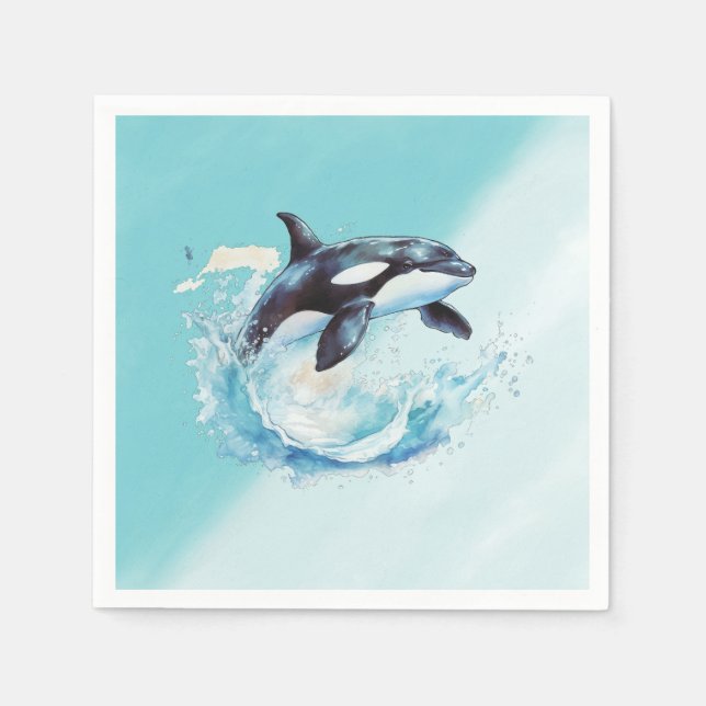 Guardanapo De Papel Azul e Branco Ocra Ocean Beach, Náutico (Frente)