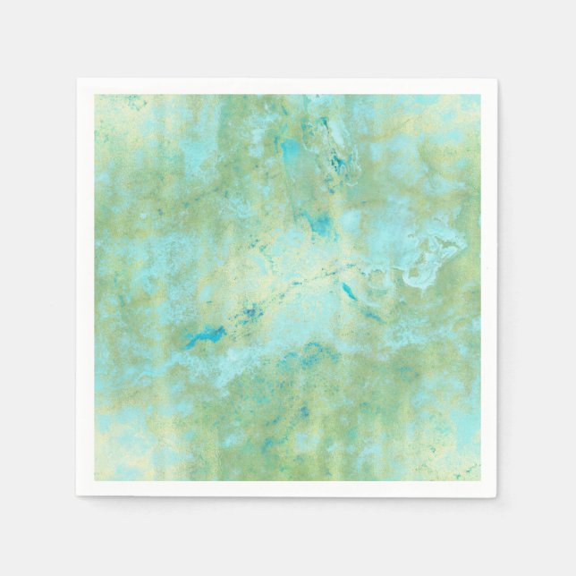 Guardanapo De Papel Azul e Dourado Moderno Mármore Abstrato Salpico de (Frente)