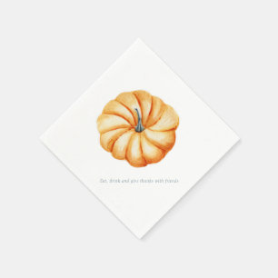 Guardanapo De Papel Azul e laranja da aguarela da abóbora da acção 