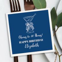 Azul e rosa modernosAlegre a 30 anos Aniversário N