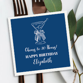 Guardanapo De Papel Azul e rosa modernosAlegre a 30 anos Aniversário N