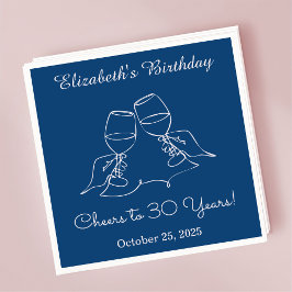 Guardanapo De Papel Azul e rosa modernosAlegre a 30 anos Aniversário N