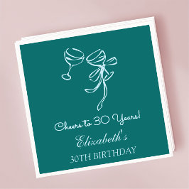 Guardanapo De Papel Azul e Verde Saúde aos 30 anos Aniversário Nápoles