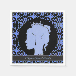 Guardanapo De Papel Azul elegante princesa personalizada Partido