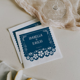 Guardanapo De Papel Azul Escuro Mexicano Papel Picado Wedding